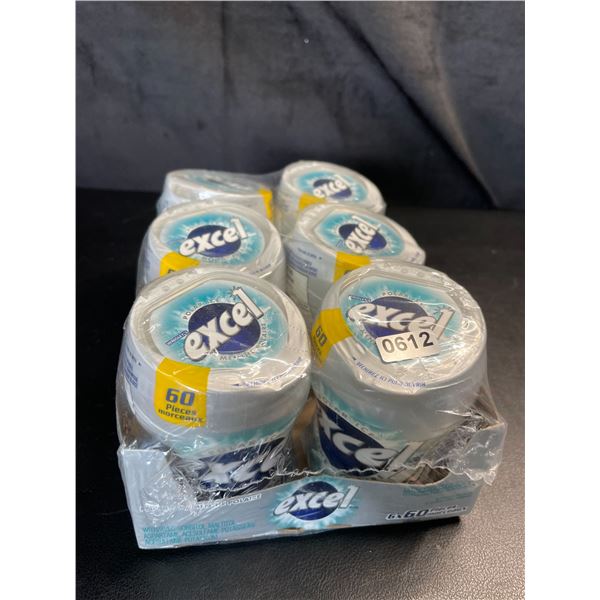 Lot of 1 6-Pack of Excel Polar Ice Gum - 6 x 60PC Bottles