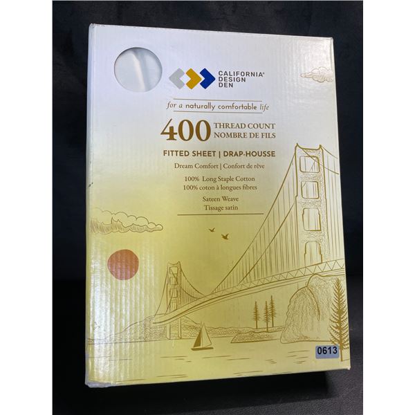 Lot of 1 California Design Den 400 thread Count King Size Fitted Sheet - Brand New - Ivory