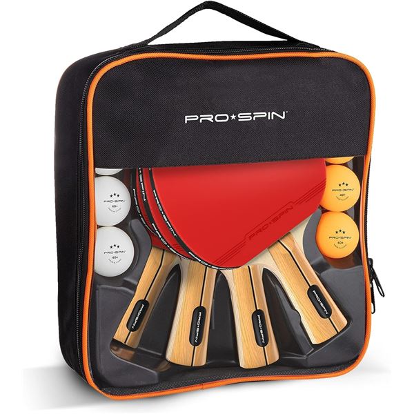 Lot of 1 Pro Spin 4-Player Ping Pong Paddle Set/Table Tennis Play Set - Brand New!