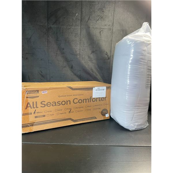 Lot of 1 Utopia Bedding All-Season Comforter - Full Size - White - Brand New!