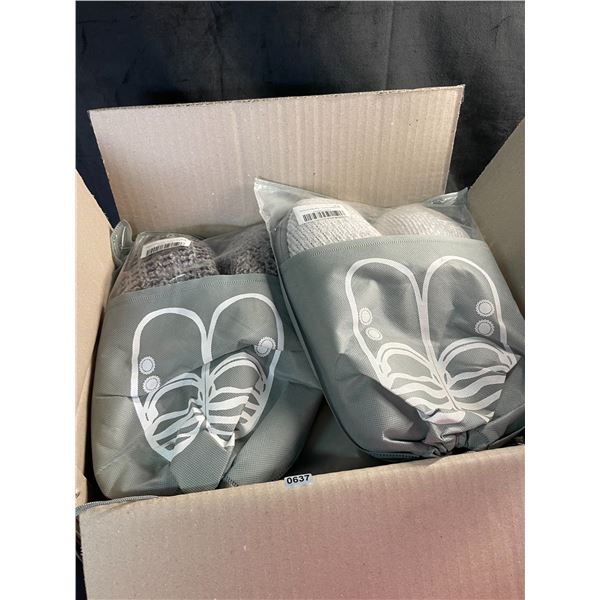 Lot of 1 Box Full of Assorted Slippers - Brand New! (15 x 12 inch Box Size)