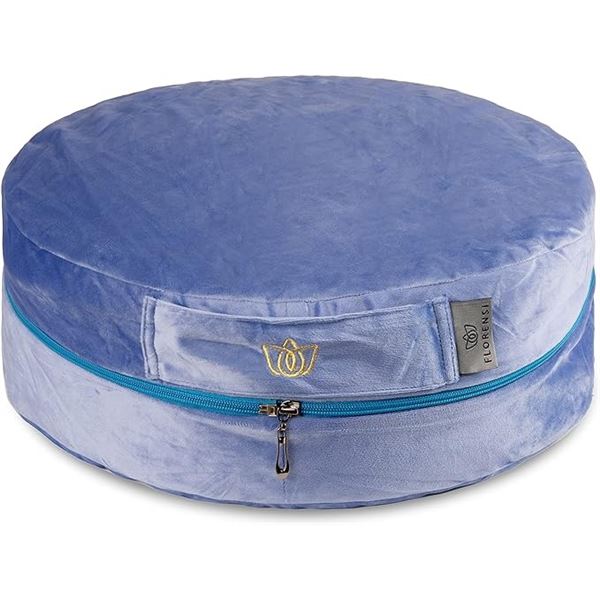 Lot of 1 Florensi Meditation/Yoga Cushion Pillow - Ultra Soft Velvet Cover - Brand New (Dark Blue)