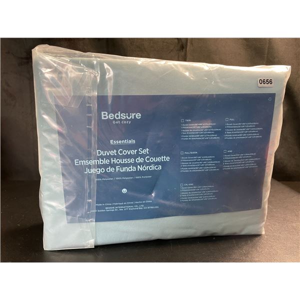 Lot of 1 Bedsure Essentials Duvet Cover Set - King Size (104 x 90in) - Mineral Blue