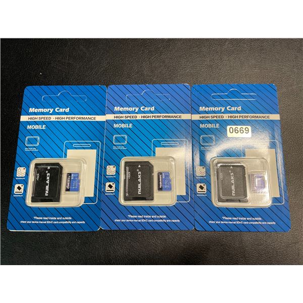 Lot of 3 High Speed Micro SD Memory Cards - 1TB Each - Brand New!