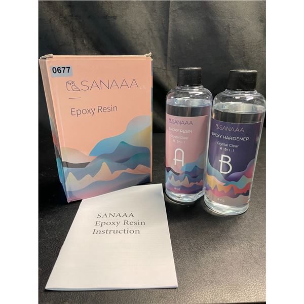 Lot of 1 Box of Sanaaa Crystal Clear Epoxy Resin - 16oz Kit (Part A+B 8oz each)