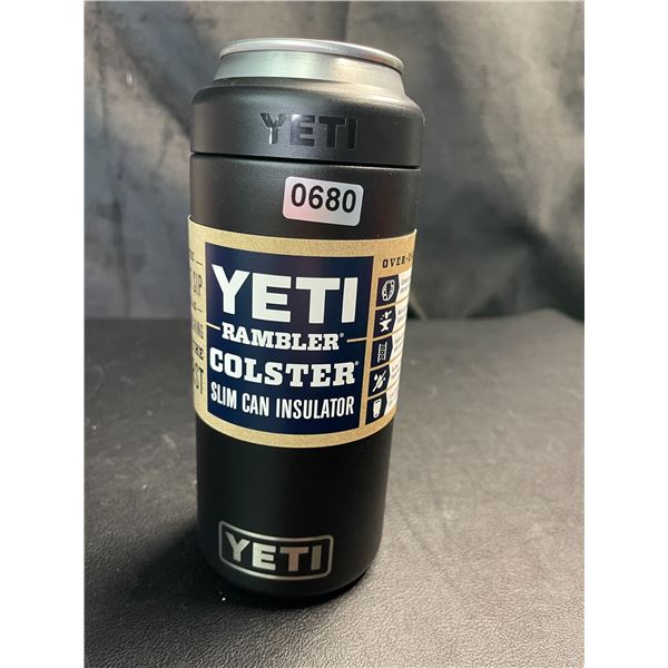 Lot of 1 YETI Rambler Colster Slim Can Insulator - Black - Brand New!