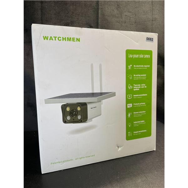 Lot of 1 Watchmen Low Power Outdoor Solar Powered Smart Security Camera - BRAND NEW!