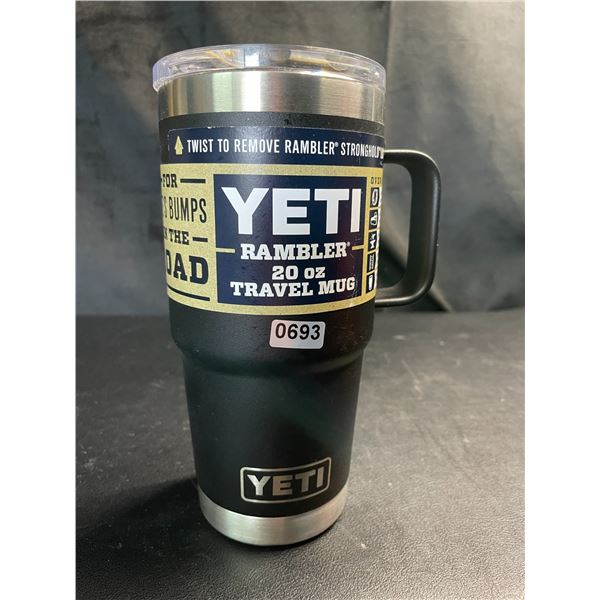 Lot of 1 YETI Rambler 20oz Travel Mug - Black - BRAND NEW!