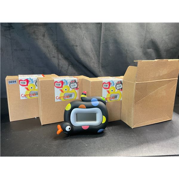 Lot of 4 Carnival LCD Alarm Clocks - Brand New - Duck Design