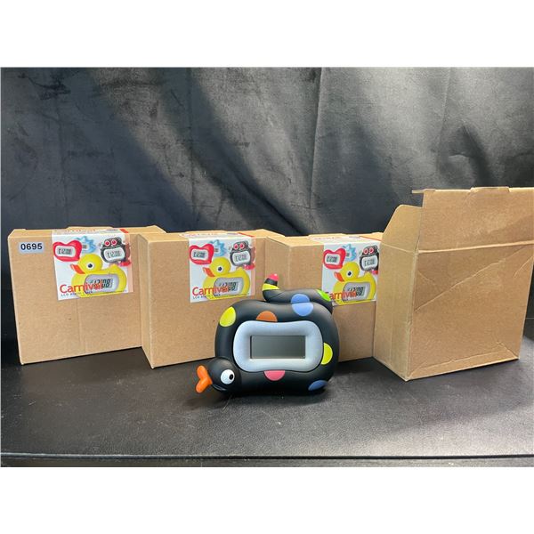 Lot of 4 Carnival LCD Alarm Clocks - Brand New - Duck Design