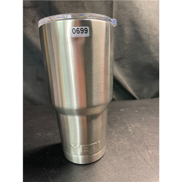 Lot of 1 YETI Rambler 30oz Tumbler - Silver - Brand New (Has Small Dent - See Photo)
