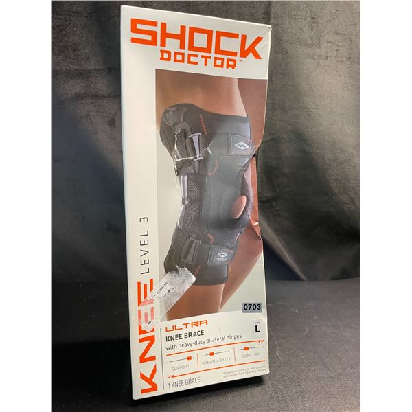 Lot of 1 Shock Doctor Ultra Knee Brace w/ Heavy-Duty Bilateral Hinges - Size Large
