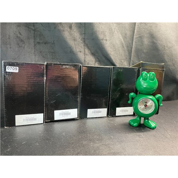 Lot of 5 Frog Clocks/Ornaments - Brand New