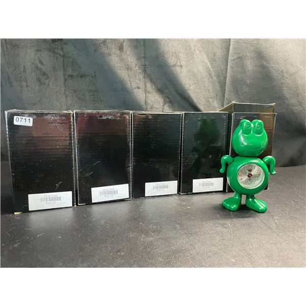 Lot of 5 Frog Clocks/Ornaments - Brand New