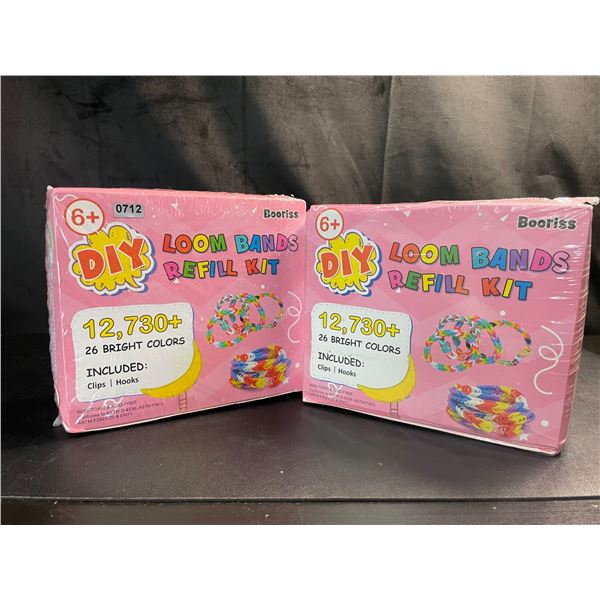 Lot of 2 Boxes of DIY Rainbow Loom Crafting Bands - 12,730+ PCS Each - Brand New!