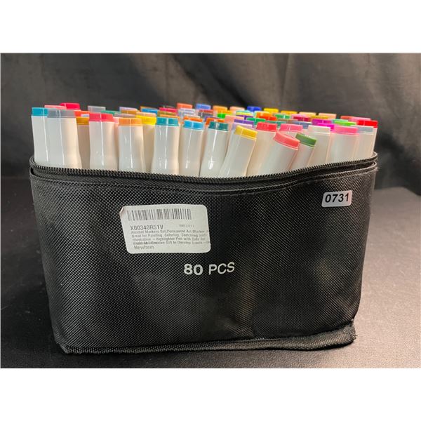 Lot of 1 Multi-Pack of Alcohol Dual-Tip Aritst/Sketch Markers - 80 PCS/Colours - Brand New!