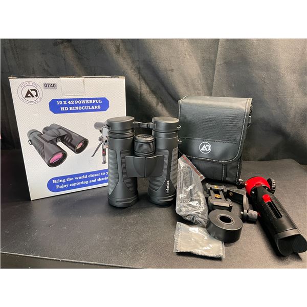Lot of 1 Pair of Adasion 12x42 Powerful HD Binoculars - Brand New!