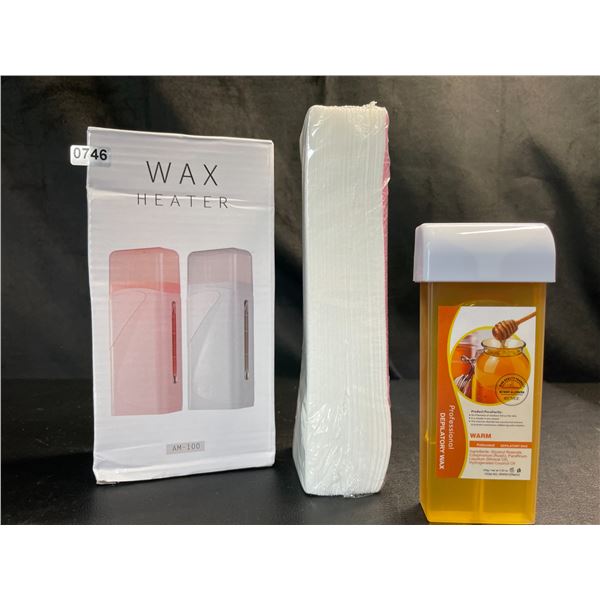 Lot of 1 Waxing Kit - Heated Roll-On Wax Warmer Kit w/ Applicator Sheets & Wax - Brand New!