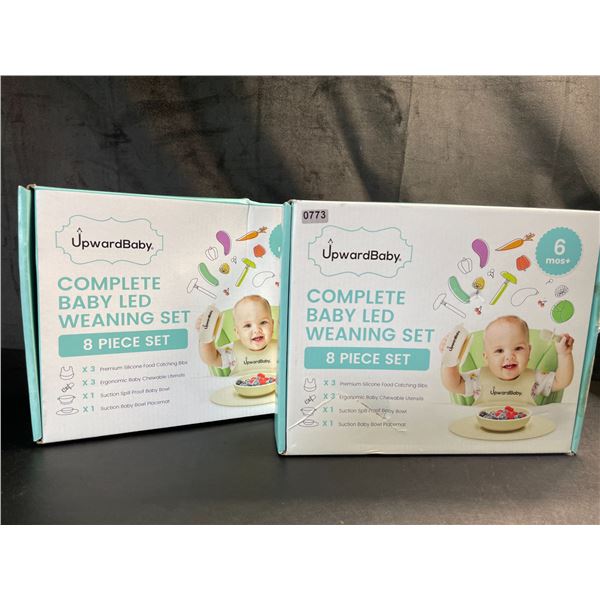 Lot of 2 UpwardBaby Complete Baby Led Weaning Eating Tool Sets - 8PCS Each