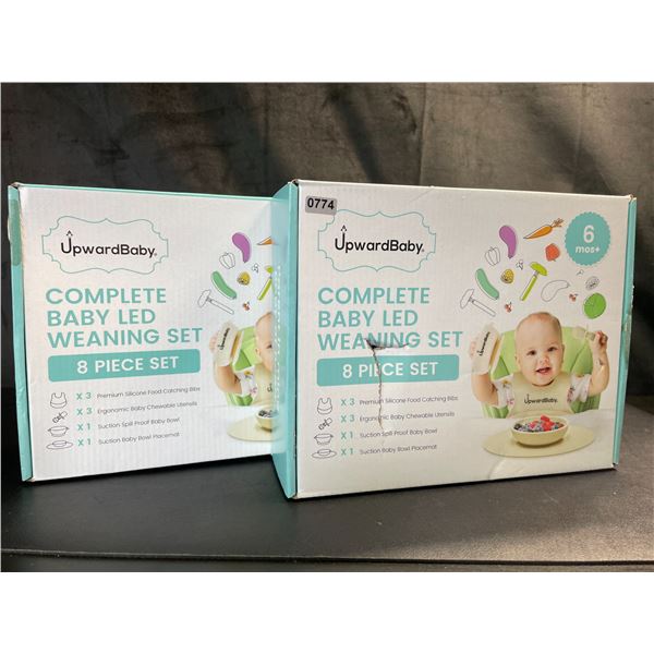 Lot of 2 UpwardBaby Complete Baby Led Weaning Eating Tool Sets - 8PCS Each