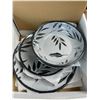 Image 1 : Lot of 1 Melamine 12-Piece Dinnerware Set - Grey Leaves Design - Brand New!