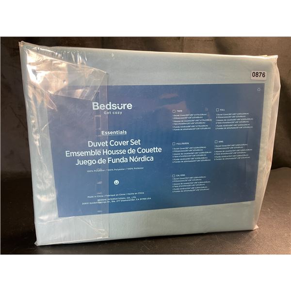 Lot of 1 Bedsure Essentials Duvet Cover Set - Twin Size - Mineral Blue