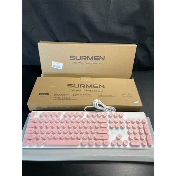 Lot of 2 Surmen V300 Wired Gaming Keyboards - Brand New