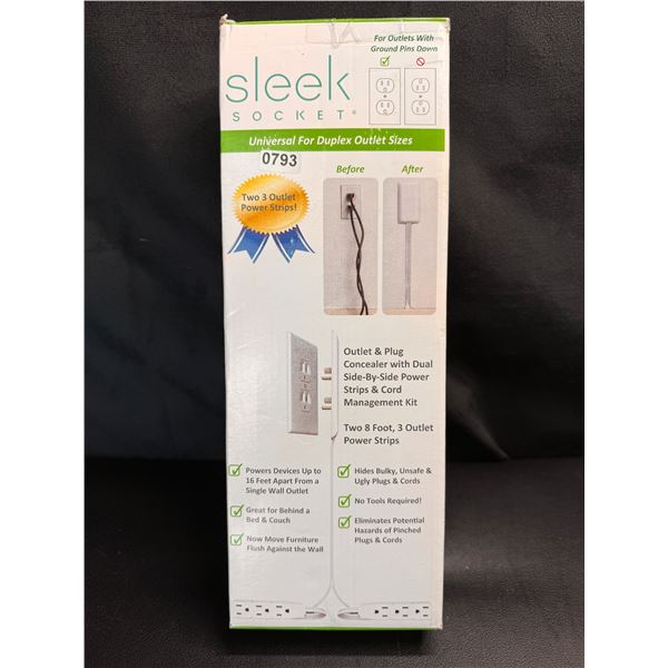 Lot of 1 Sleek Socket Extension Cord Concealer