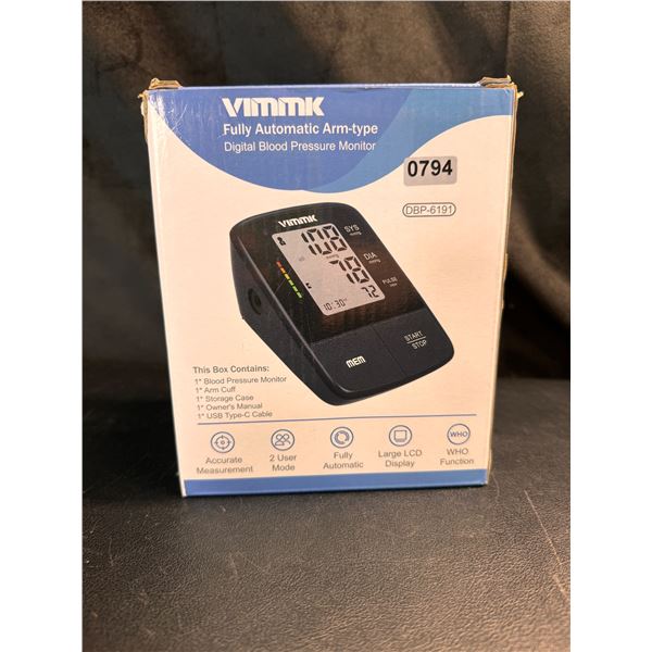 Lot of 1 Vimmik Automatic Arm Type Blood Pressure Monitor