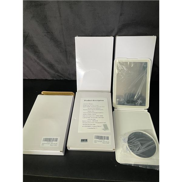 Lot of 4 Rechargeable Vanity Makeup Mirrors with Magnifying Mirrors - Brand New