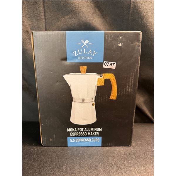 Lot of 1 Zulay Moka Pot Aluminum Espresso Maker 5.5Cups