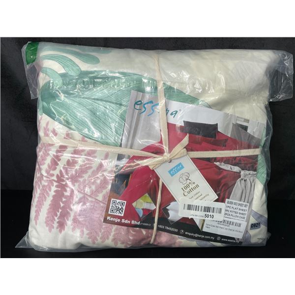 Lot of 1 Essina 4PC Queen Size Bed Sheet Set - Wild Bloom Design - Brand New