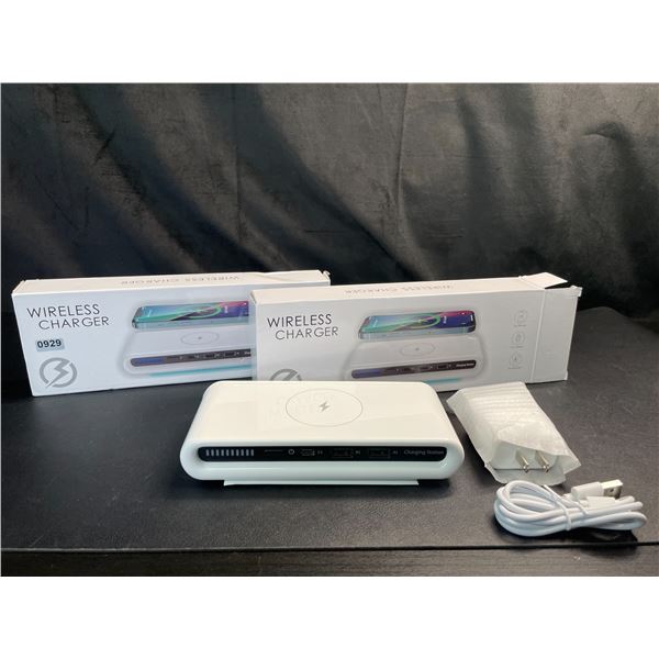 Lot of 2 4-in-1 Wireless Charging Stations - Brand New!