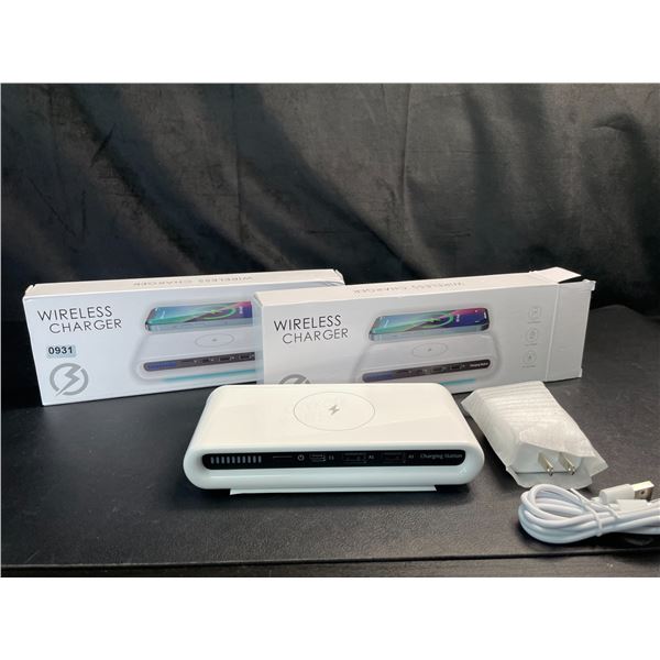 Lot of 2 4-in-1 Wireless Charging Stations - Brand New!