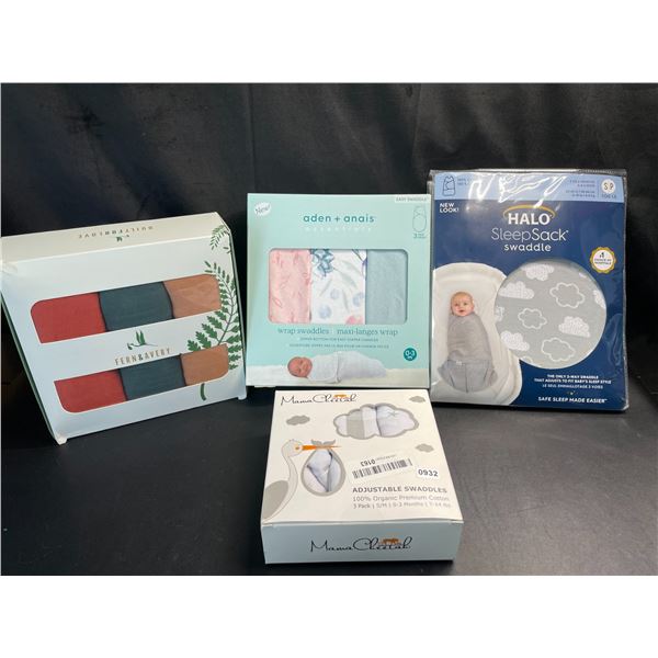 Lot of Assorted Brand New/Name Brand Baby Swaddles - Aden_Anais, Fern & Avery, etc.