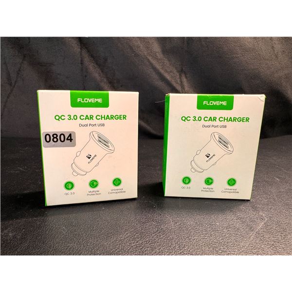 Lot of 2 Floveme Qualcomm 3.0 USB Car Chargers