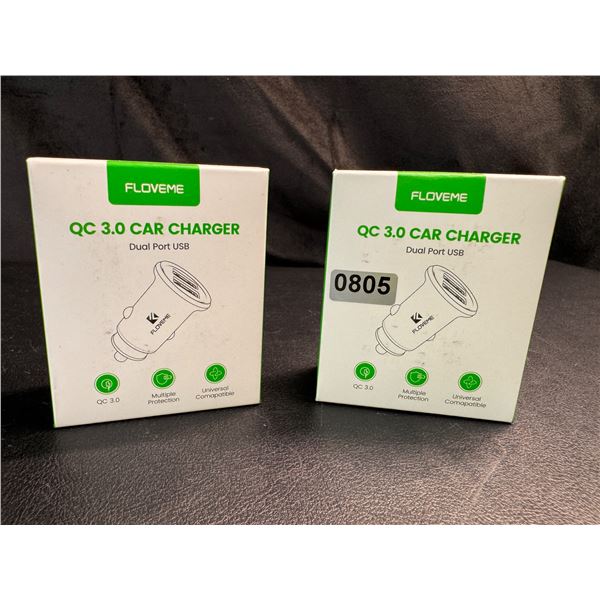 Lot of 2 Floveme Qualcomm 3.0 USB Car Chargers