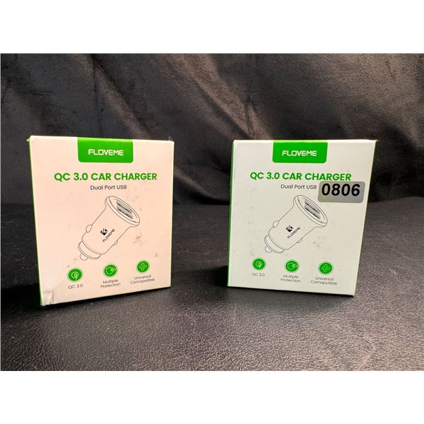 Lot of 2 Floveme Qualcomm 3.0 USB Car Chargers