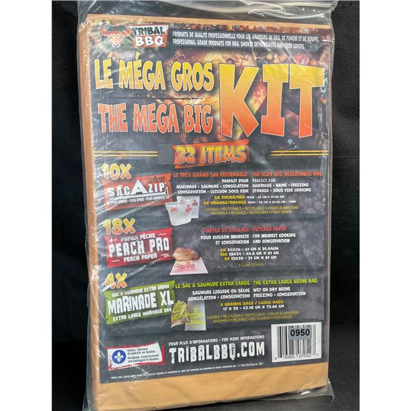 Lot of 1 Tribal BBQ "The Mega Big Kit" 32 PC Professional Grilling/BBQ/Marinating Bag Kit -Brand New