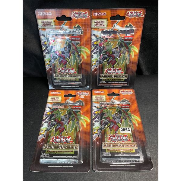 Lot of 4 Authentic Yu-Gi-Oh Booster Packs - Lightning Overdrive - Brand New!