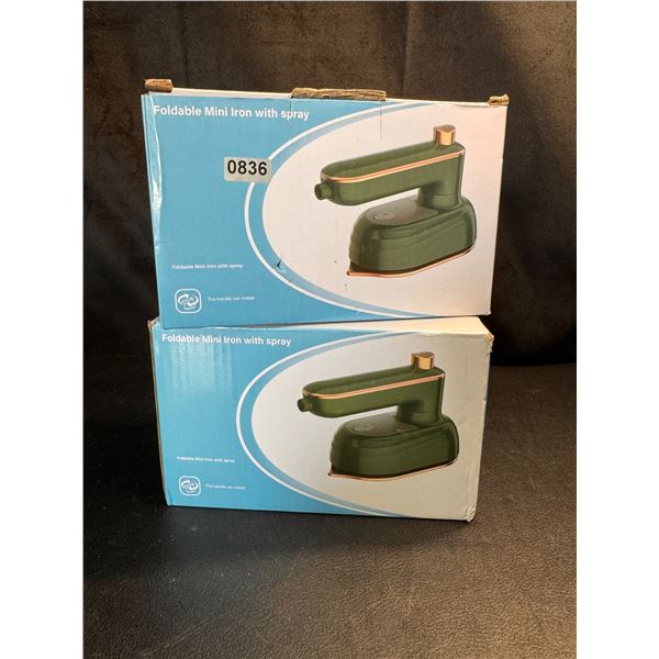 Lot of 2 Foldable Mini Iron with Spray
