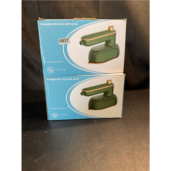 Lot of 2 Foldable Mini Iron with Spray