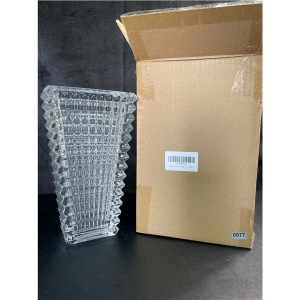 Lot of 1 Tall Crystal Glass Heavy-Duty Vase - 9 inch - Brand New