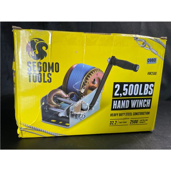 Lot of 1 Segomo Tools 2,500LB Heavy-Duty Hand Winch - Brand New!