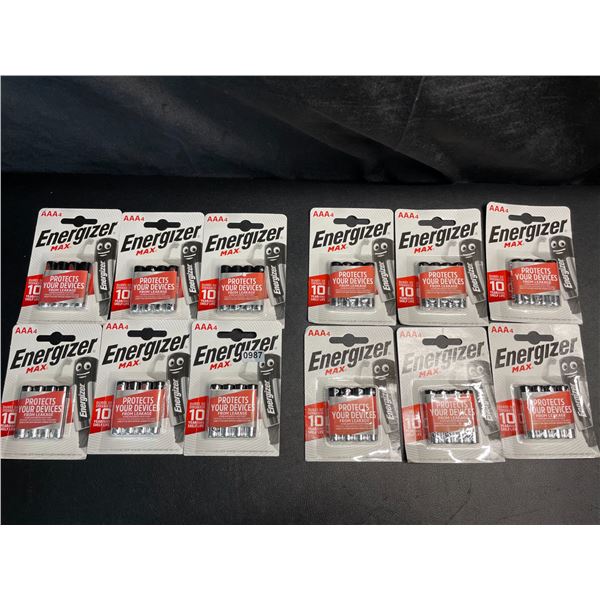 Lot of 12 Packs of Energizer MAX AAA 4-Pack Batteries - 48 AAA Batteries Total! Brand New!