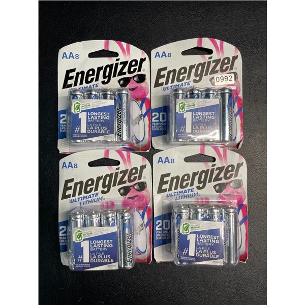 Lot of 4 Packs of Energizer Ultimate Lithium AA 8-Pack Batteries - 32 AA Batteries Total! Brand New!