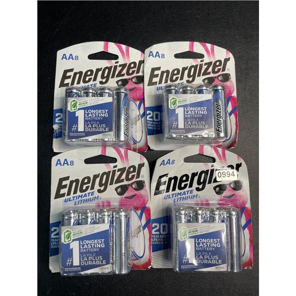 Lot of 4 Packs of Energizer Ultimate Lithium AA 8-Pack Batteries - 32 AA Batteries Total! Brand New!
