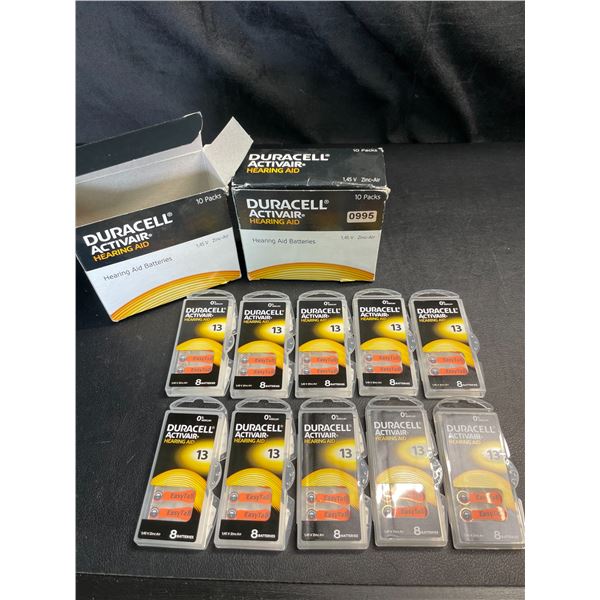 Lot of 2 Boxes of Duracell Activair Hearing Aid Batteries - 10 Packs Each/20 Total - NEW!