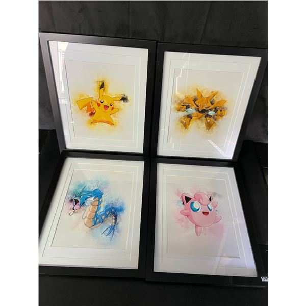 Lot of 4 Pokemon Framed Art Pieces - 12 x 15 Inch Large Size - Brand New