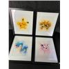 Image 1 : Lot of 4 Pokemon Framed Art Pieces - 12 x 15 Inch Large Size - Brand New
